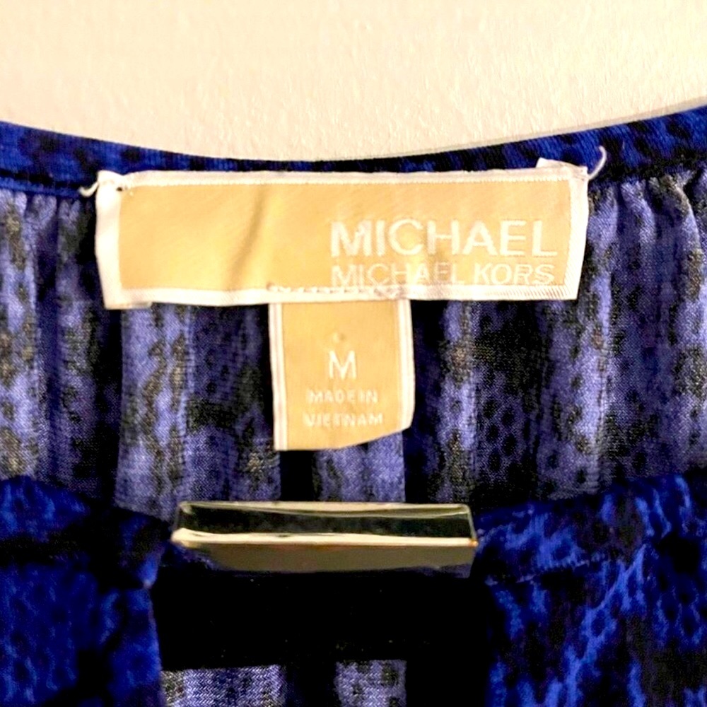 Michael Kors Royal Blue W/black pattern throughout Size Medium - Picture 6 of 8